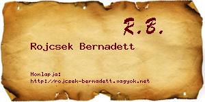 Rojcsek Bernadett névjegykártya